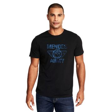 Qivi Shawn Mendes Army Baskılı Siyah Erkek Örme T-shirt