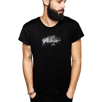 Qivi Silhouette Buffalo Baskılı Siyah Erkek Örme T-shirt