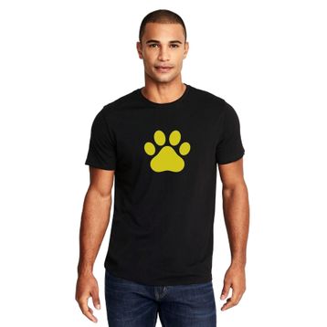 Qivi Silhouette Paw Baskılı Siyah Erkek Örme T-shirt