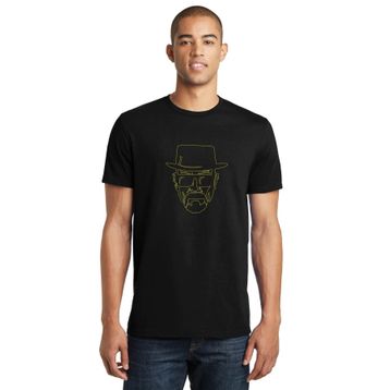 Qivi Silhouette Walter White Baskılı Siyah Erkek Örme T-shirt