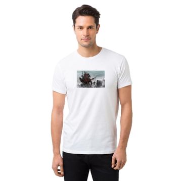 Qivi Skyrim Epic Baskılı Beyaz Erkek T-shirt