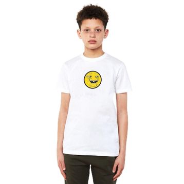 Qivi Smile Trollface Internet Troll Gülümseme Yüz Baskılı Unisex Çocuk Beyaz T-shirt