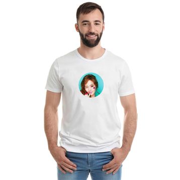 Qivi Snsd Jessica 2016 K Pop Baskılı Beyaz Erkek Örme T-shirt
