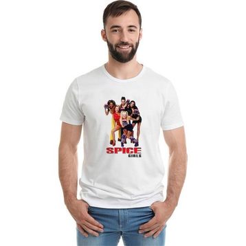 Qivi Spice Girls Baskılı Beyaz Erkek Örme T-shirt