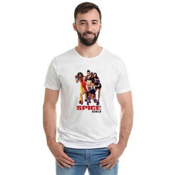 Qivi Spice Girls Baskılı Beyaz Erkek Örme T-shirt