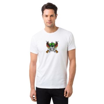 Qivi Spot 4 Kill Skull Kurukafa Baskılı Beyaz Erkek Örme T-shirt