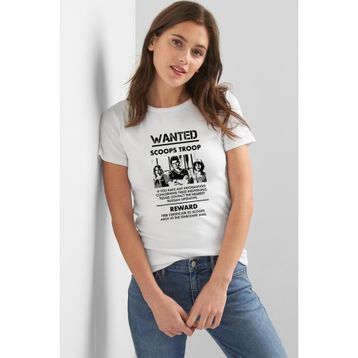Qivi Stanger Things Wanted Scoops Troop Kadın Beyaz T-shirt
