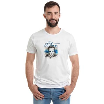 Qivi Stıng Baskılı Beyaz Erkek Örme T-shirt
