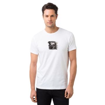 Qivi Stone Sour Baskılı Beyaz Erkek Örme T-shirt