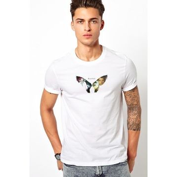Qivi Supernatural Castiel Baskılı Beyaz Erkek Örme T-shirt