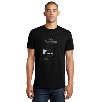 Qivi Tale of Two Wolves Graphic Novel Baskılı Siyah Erkek Örme T-shirt