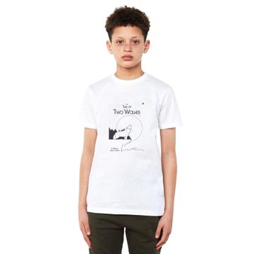 Qivi Tale Of Two Wolves Graphic Novel Baskılı Unisex Çocuk Siyah T-shirt