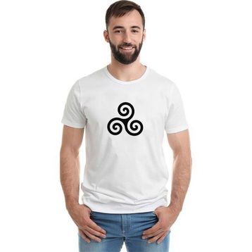 Qivi Teen Wolf Baskılı Beyaz Erkek Örme T-shirt