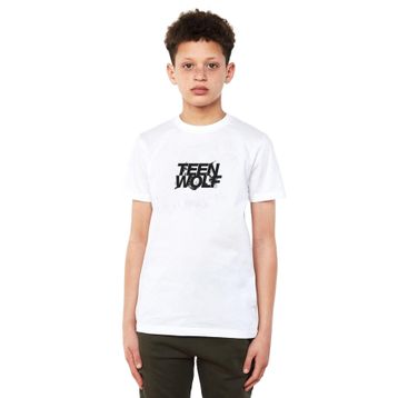 Qivi Teen Wolf Logo Baskılı Unisex Çocuk Beyaz T-shirt