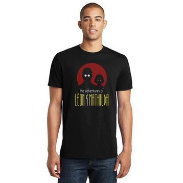 Qivi The Adventures of Leon Mathilda Baskılı Siyah Erkek Örme T-shirt
