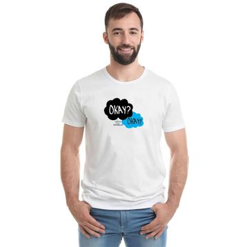 Qivi The Fault In Our Stars Baskılı Beyaz Erkek Örme T-shirt