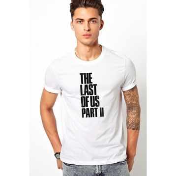 Qivi The Last Of Us Part 2 Baskılı Beyaz Erkek Örme T-shirt