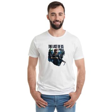 Qivi The Last Of Us Part 2 Baskılı Beyaz Erkek Örme T-shirt