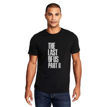 Qivi The Last Of Us Part 2 Baskılı Siyah Erkek Örme T-shirt