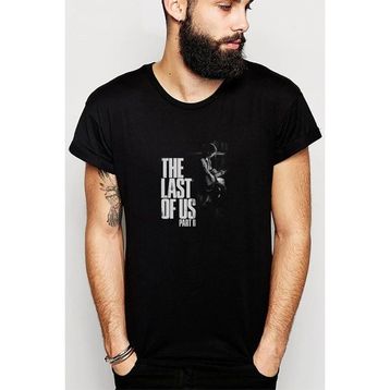 Qivi The Last Of Us Part 2 Baskılı Siyah Erkek Örme T-shirt