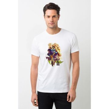 Qivi The Last Of Us Part2 Kolaj Baskılı Beyaz Erkek Örme T-shirt