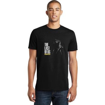 Qivi The Last Of Us Remastered Baskılı Siyah Erkek Örme T-shirt