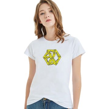 Qivi The Power Of Music Baskılı Beyaz Örme Kadın T-shirt