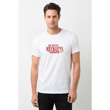Qivi The Pretty Reckless Baskılı Beyaz Erkek Örme T-shirt
