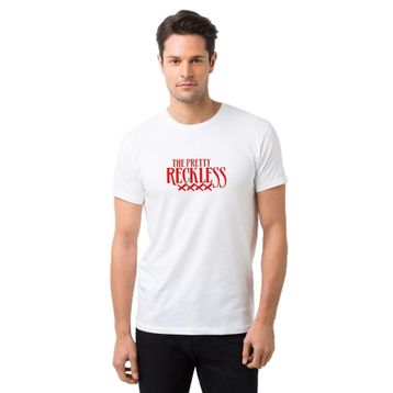 Qivi The Pretty Reckless Baskılı Beyaz Erkek Örme T-shirt