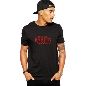 Qivi The Pretty Reckless Baskılı Siyah Erkek Örme T-shirt
