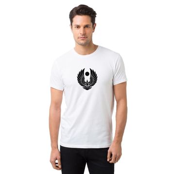 Qivi Trek Online Romulan Klingon Logo Baskılı Beyaz Erkek Örme T-shirt