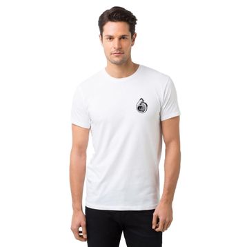 Qivi Turbo Göğüs Baskılı Beyaz Erkek T-shirt