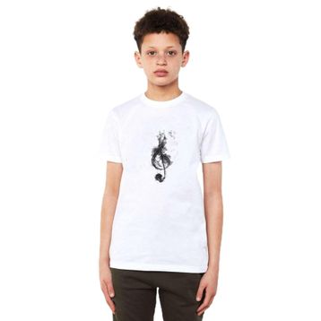 Qivi TYC00376911513 Sol Anahtarı Baskılı Unisex Çocuk Beyaz T-shirt