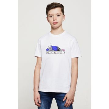 Qivi Undertale Sleep Baskılı Unisex Çocuk Beyaz T-shirt