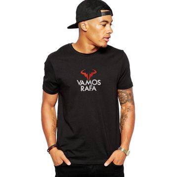 Qivi Vamos Rafa Logo Baskılı Siyah Erkek Örme T-shirt