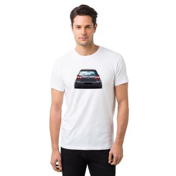 Qivi Vw Golf Gtı Mk5 Baskılı Beyaz Erkek Örme T-shirt