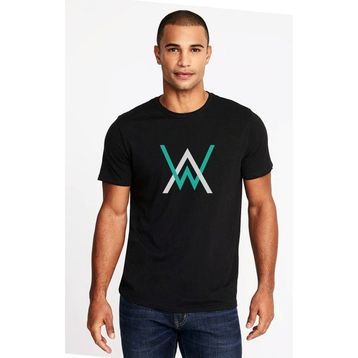 Qivi Walker Logo Baskılı Siyah Erkek Örme T-shirt