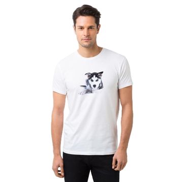 Qivi Winter Puppies Baskılı Beyaz Erkek Örme T-shirt