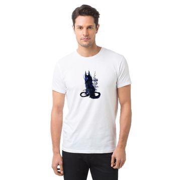 Qivi Wolf Cool Anime Cool Wolf Metal Baskılı Beyaz Erkek Örme T-shirt