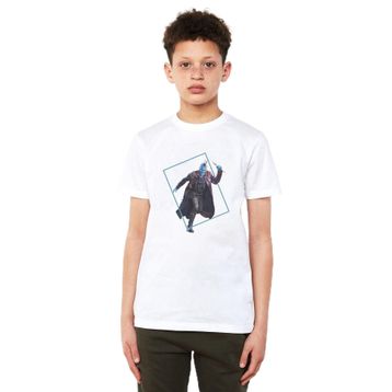 Qivi Yenilmez Yondu Galaxy Baskılı Unisex Çocuk Beyaz T-shirt