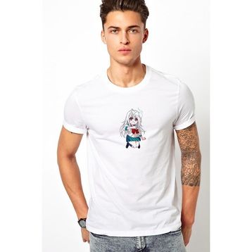 Qivi Yuragi Sou No Yuuna San Baskılı Beyaz Erkek Örme T-shirt