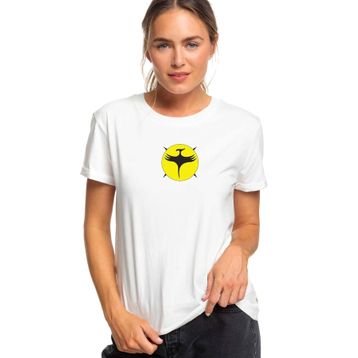 Qivi Zagor Logo Baskılı Beyaz Örme Kadın T-shirt