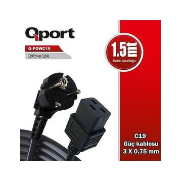 Qport C19 1.5 mt Power Güç Kablosu