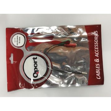 Qport Q-A15 Audio + Mic to 3.5 mm 15 cm Kulaklık Çevirici