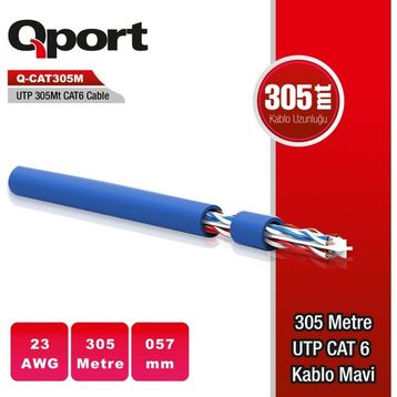Qport Q-CAT6M UTP 305 m CAT6 Network Kablosu