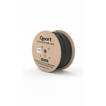 Qport Q-CATFULL Siyah 500 mt Cat6 Outdoor LSZH 23AWG 0.58 mm Bakır Kablo