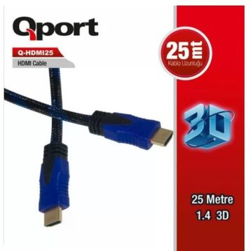 Qport Q-HDMI25 Altın Uçlu 25 mt HDMI Kablo