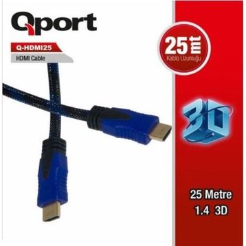 Qport Q-HDMI25 Altın Uçlu 25 mt HDMI Kablo