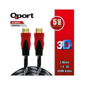 Qport Q-HDMI53 5 mt 2.0 V Altın Uçlu HDMI Kablo