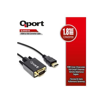Qport Q-HVG18 HDMI to VGA 1.8 m Çevirici Kablo
